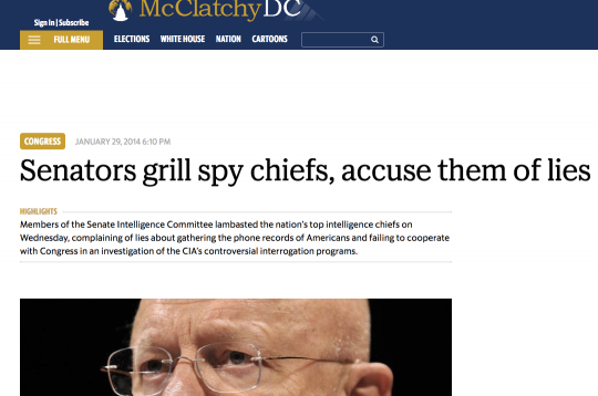 Click to enlarge McClatchy news on CIA