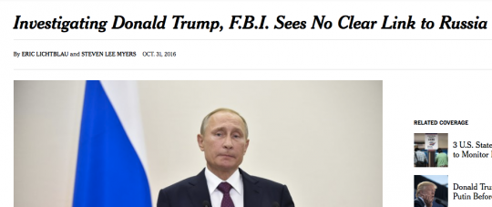 Click to enlarge NYT news on Russia hacking