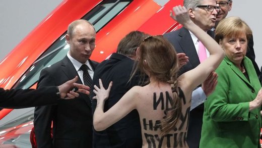 Putin topless woman