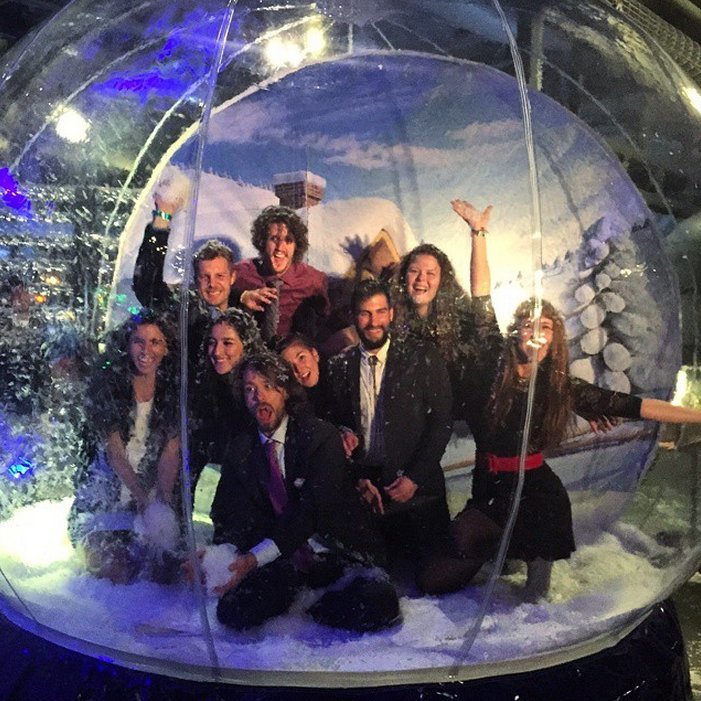 Google employees in snow ball