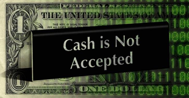 Cash not accepted graphic