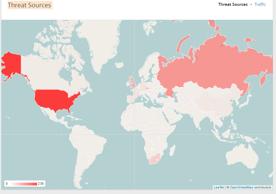 World threat sources map