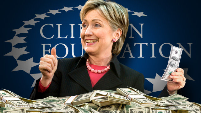 Hillary Clinton with money graphic