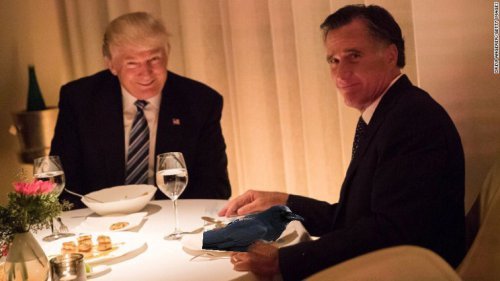 Donald Trump and Mitt Romney