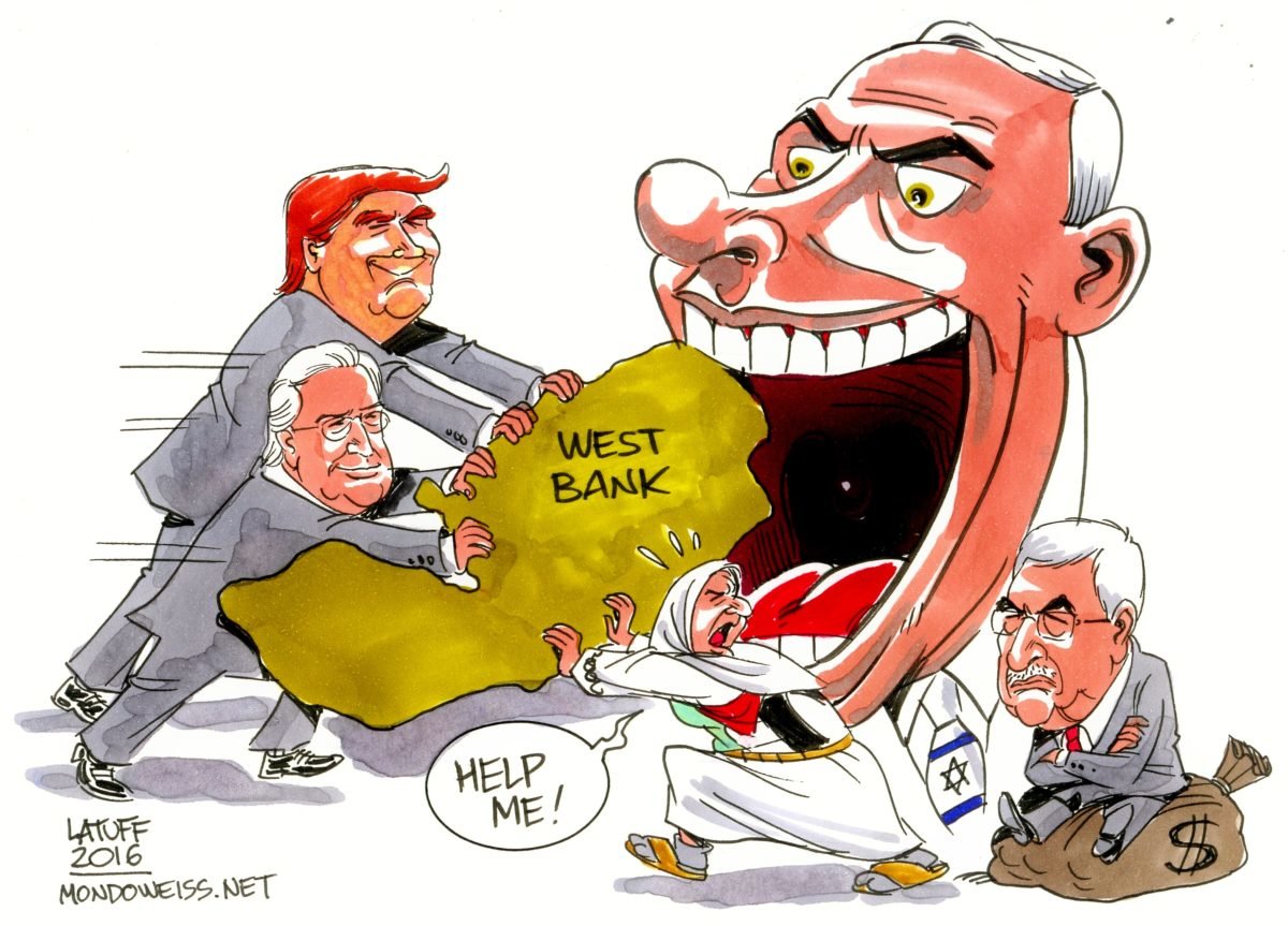 Political cartoon of Trump and Israel