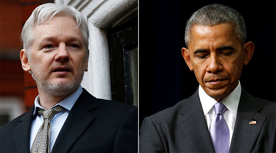 Click to enlarge Assange and Obama