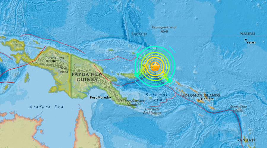 Papua New Guinea earthquake map