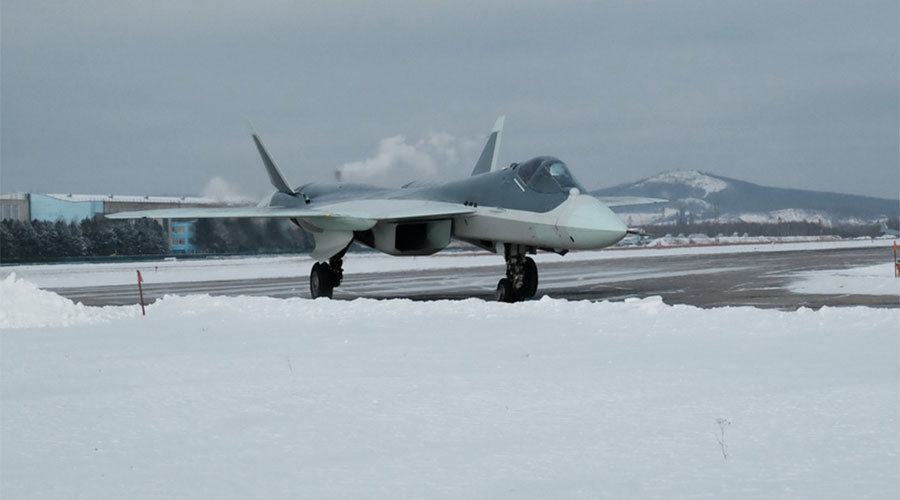 Click to enlarge Russian cutting-edge T-50 prototype fifth-generation fighter jet