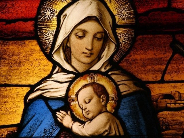 virgin mary and baby jesus