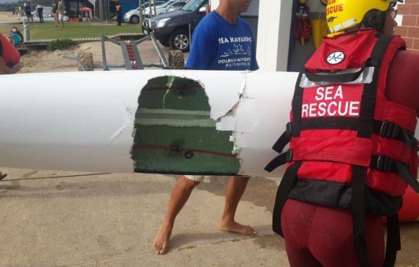 The shark took a fair bite out of Swart’s surf-ski.
