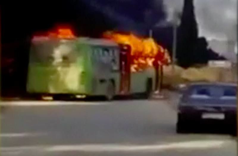 Click to enlarge busses burned aleppo