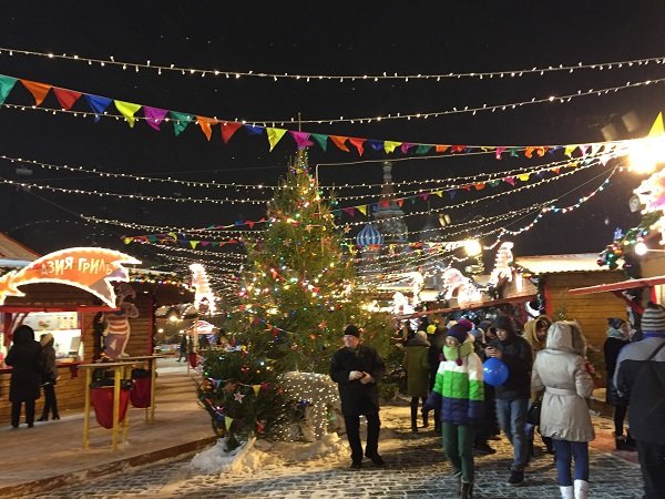 Wintery scene at Red Square in Moscow