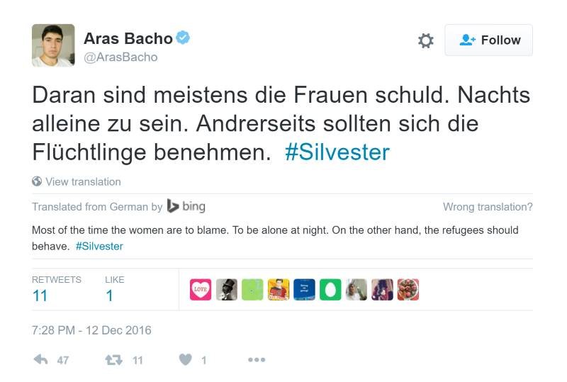 Click to enlarge tweet rape german women refugee