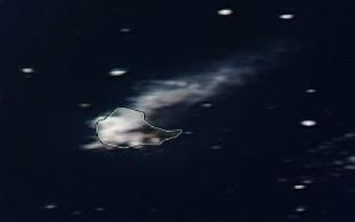 Click to enlarge What is likely to be an ash plume from Mount Michael on Saunders Island.