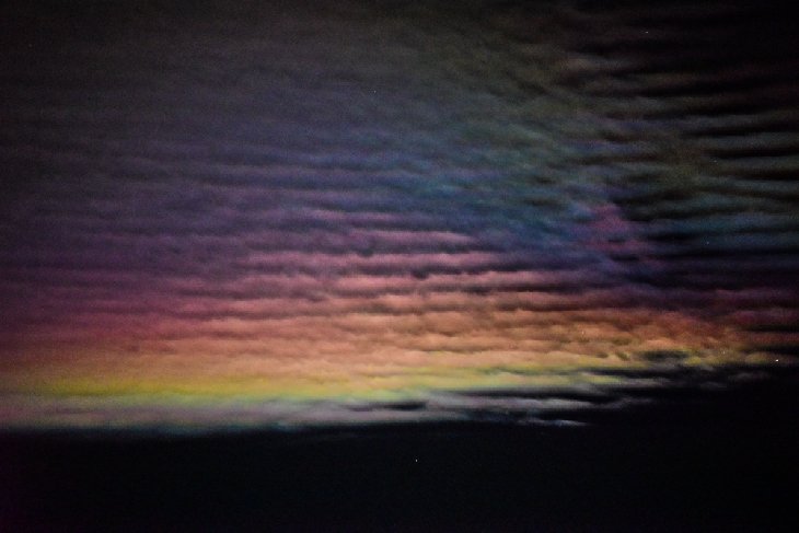 night time Iridescent clouds Trinidad, Colorado, 11 13th December 2016