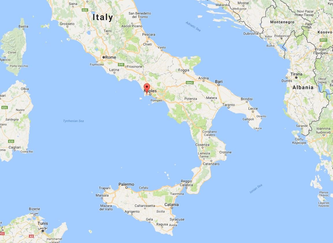 Italy map of Phlegraean Fields
