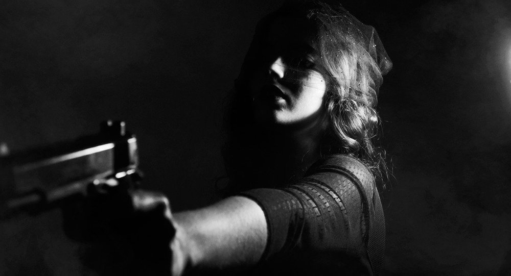 young woman gun