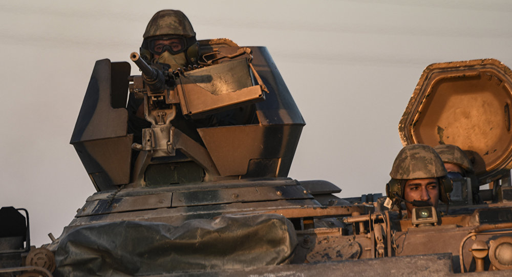 Turkish soldier in tank