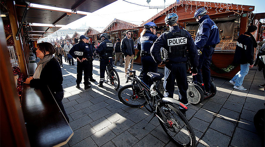 French police market Christmas