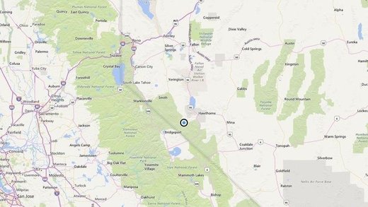 Three large quakes hit near Nevada-California state line A map showing the location of the epicenter of Wednesday morning's quake near Hawthorne