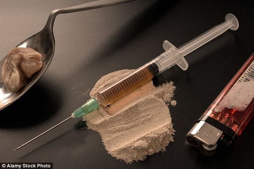 Heroin and syringe