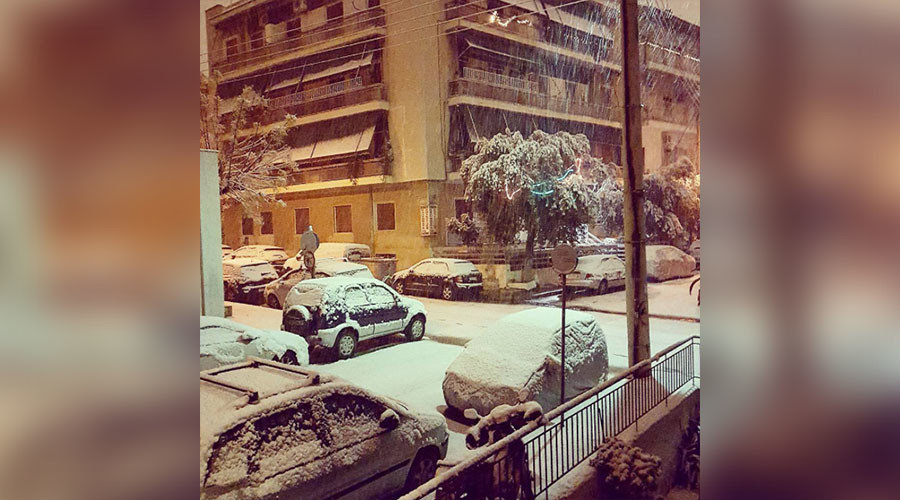 Click to enlarge Snow in Athens, Greece