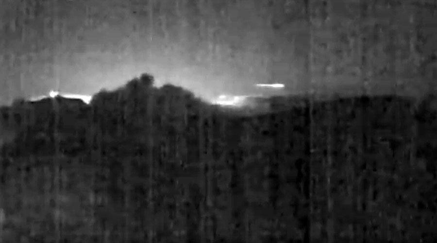 Mteor over Turrialba Volcano