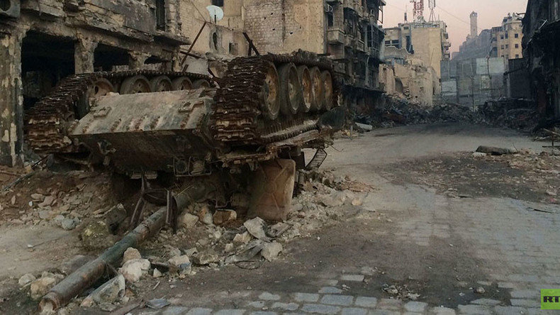 Abandoned tank in Aleppo, Syria