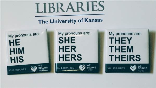 Buttons advertising part of the University of Kansas Libraries