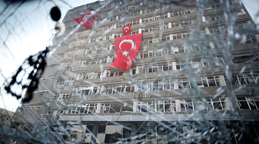 Ankara police headquarter after Turkey coup