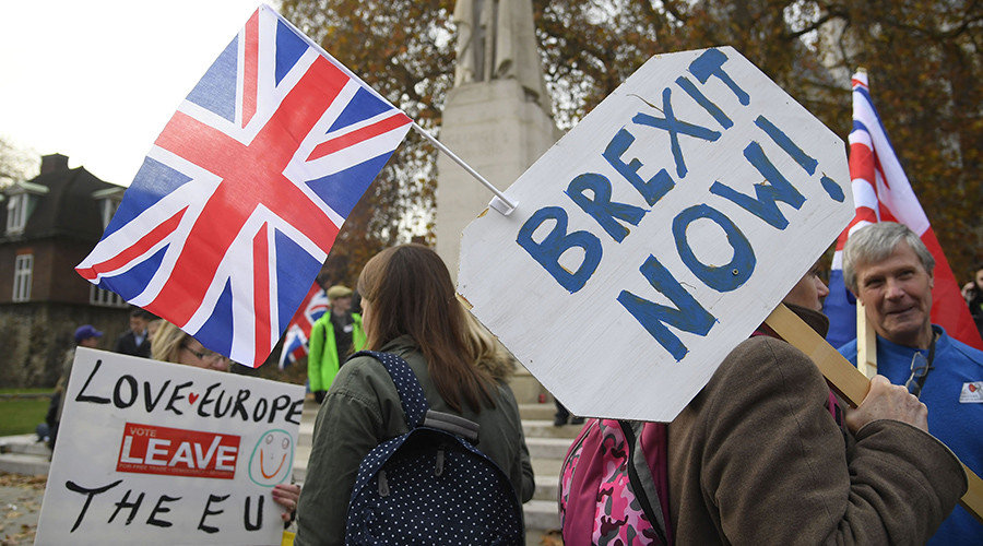 Click to enlarge Brexit demonstrators