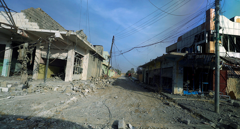 Destroyed buildings in Mosul
