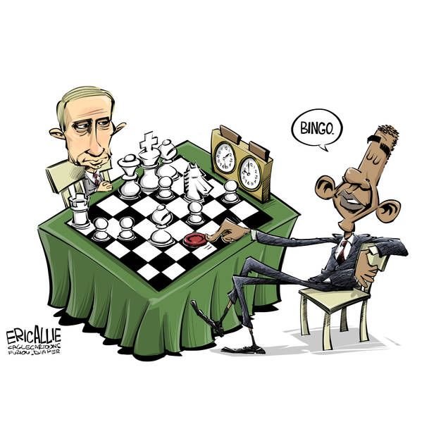 Click to enlarge Putin and Obama political cartoon