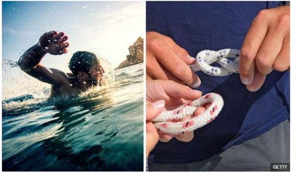 Click to enlarge swimming and knot tying