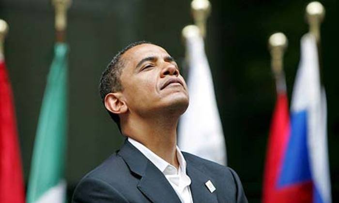 Obama looking up