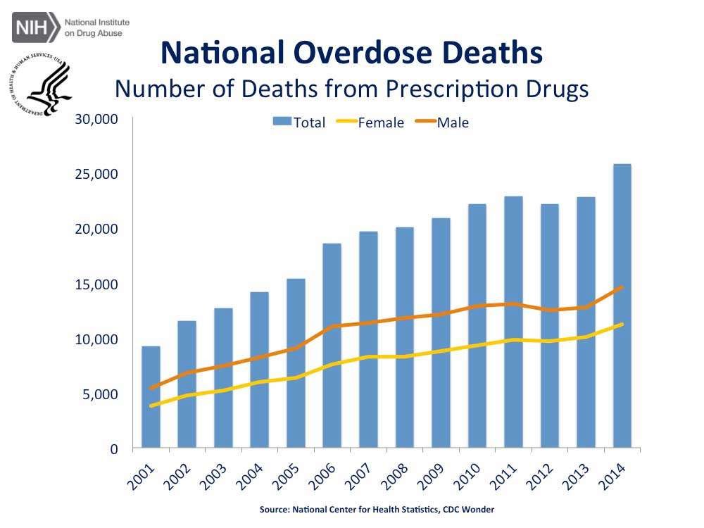 National Overdose Deaths—Number of Deaths from Prescription Drugs.