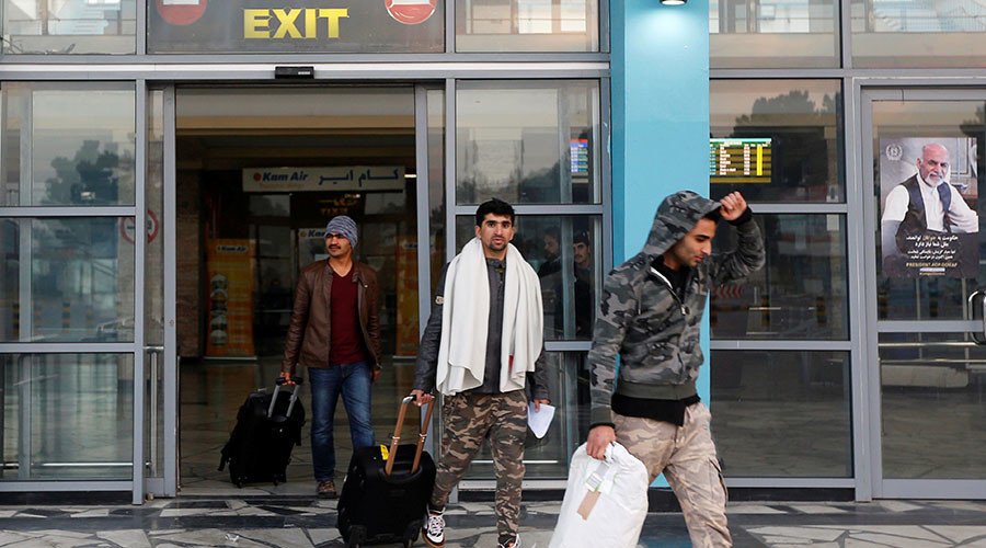 Afghans, whose asylum applications have been rejected, arrive from Germany in Kabul airport, Afghanistan