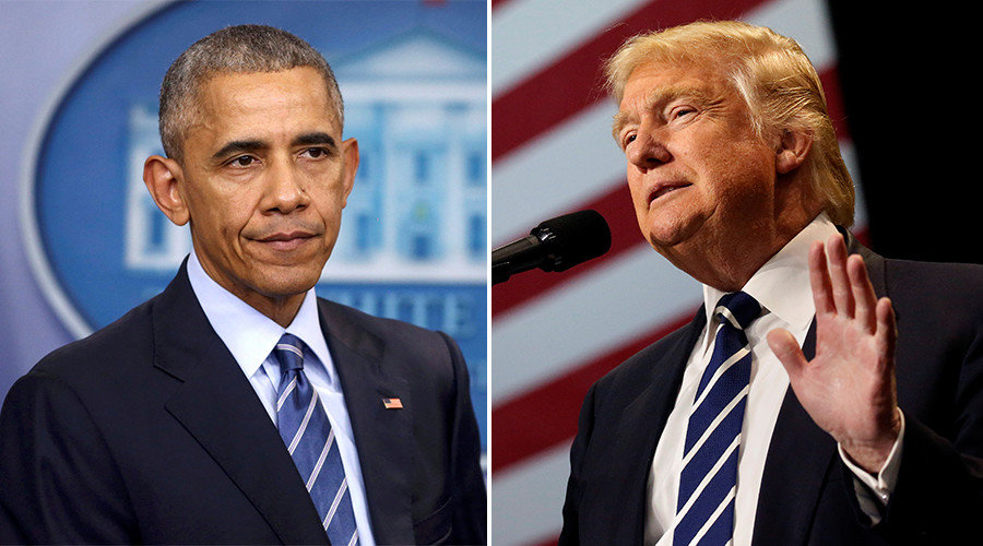 U.S. President Barack Obama (L) and U.S. President-elect Donald Trump 