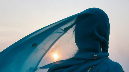 indian woman sunset