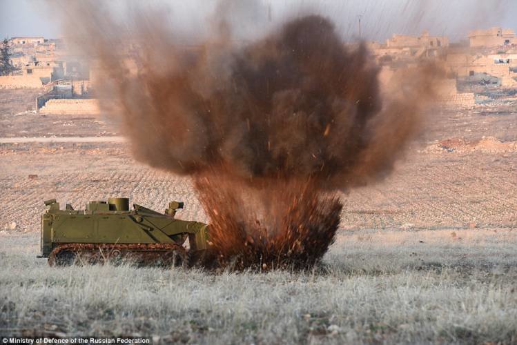 russian mine clearing vehicle aleppo