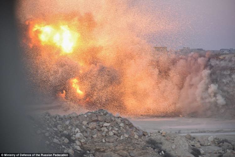 Click to enlarge explosion aleppo mine clearing