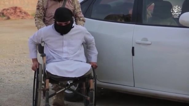 ISIS man in the wheelchair is loaded with explosives