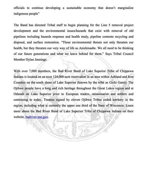 Click to enlarge Bad River Band of Lake Superior Tribe of Chippewa