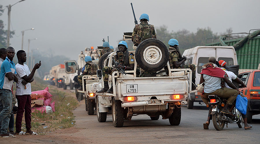 Click to enlarge UN Blue Helmet peacekeepers vehicles Bouake