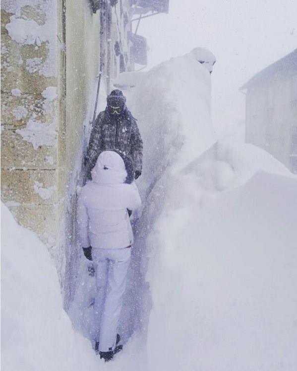 Heavy snowfall in Italy