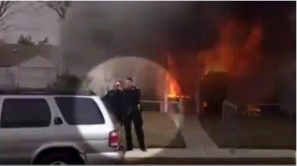 NYPD at house fire