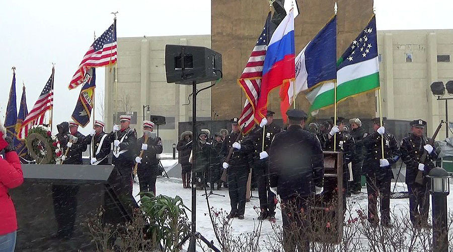 Schiller Institute New York City Chorus singing russian anthem