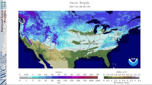 US snow covers Lower 48 states