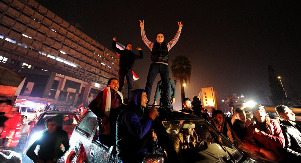 aleppo residents celebrate liberation