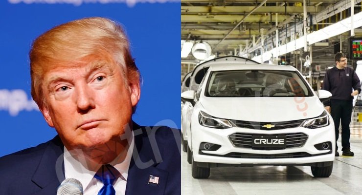Click to enlarge Left: President-elect Donald J. Trump. Right: A GM-owned Chevrolet Cruze in a Mexican factory